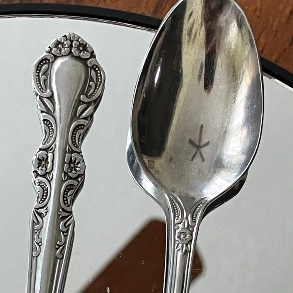 VINTAGE X2 JAPAN EKCO ETERNA SANDRA JEANNE FORGED STAINLESS 7”ICED TEA SPOONS
